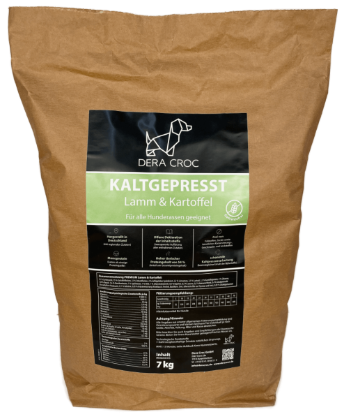 Kaltgepresst Lamm & Kartoffel getreidefrei - 7 kg | DERA CROC